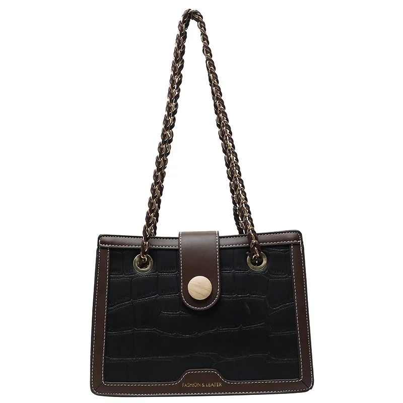 

Bag women 2020 new fashion western style ladies chain one shoulder underarm bag crocodile texture diagonal small square bag