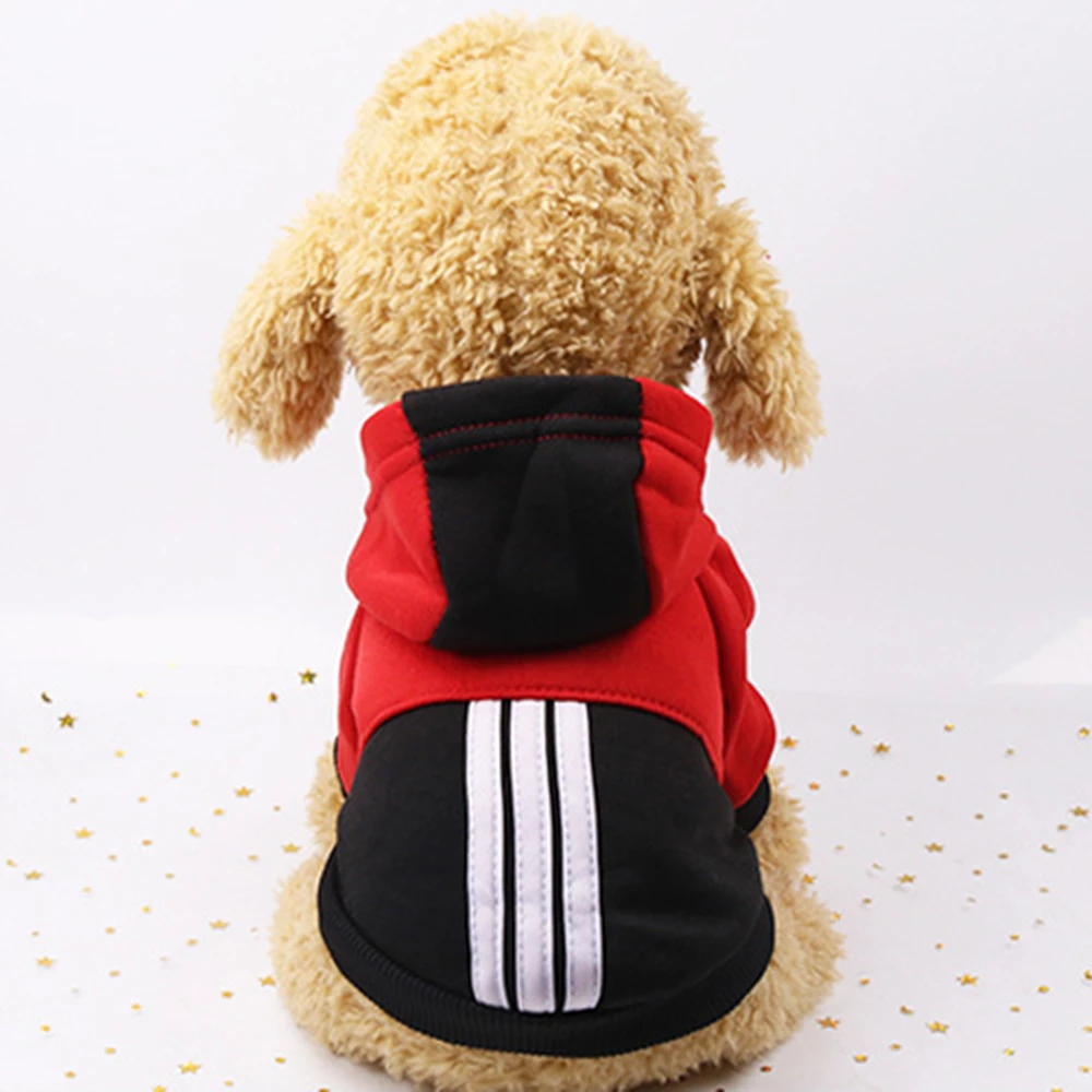 Полосатая толстовка с капюшоном для питомцев одежда щенков и кошек чихуахуа