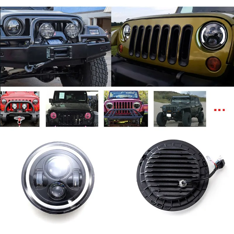 Новинка 1 комплект автомобильные 7 дюймовые СВЕТОДИОДНЫЕ Фары H4 H13 янтарные