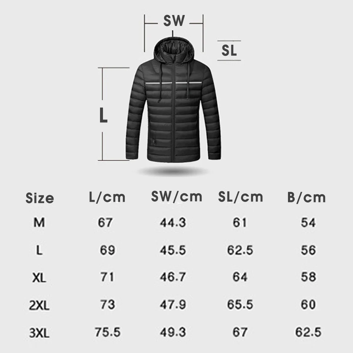

Waterproof Winter Jackets Men Women USB Heated Jackets for Ski Hiking Long Sleeve Hooded Down Jacket Thermal Clothing Coat