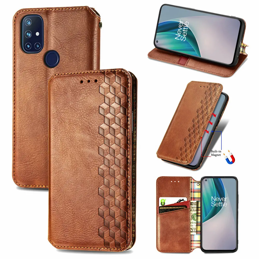

Leather Texture Magnet Book Shell for Oneplus Nord N10 5G Flip Case One Plus 9 Pro 8T N100 N 100 10 9Pro Cover Funda Shockproof