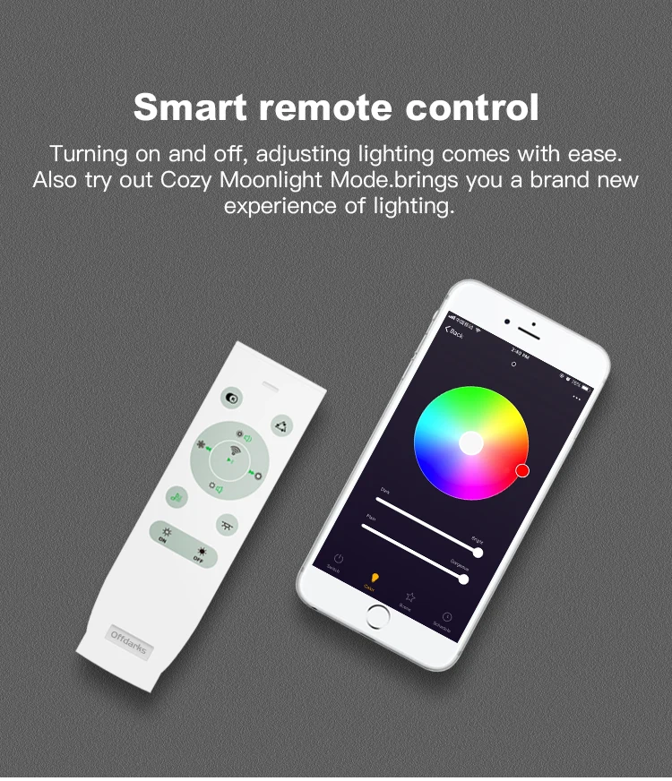 Offdarks современный светодиодный потолочный светильник Bluetooth динамик с пультом дистанционного управления приложение гостиная спальня потолочный светильник для кухни