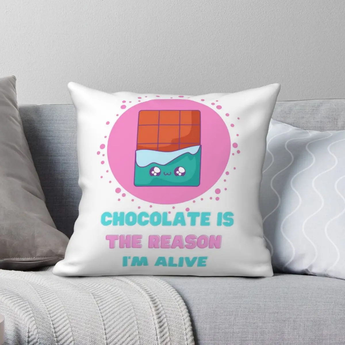 

Chocolate Square Pillowcase Polyester Linen Velvet Printed Zip Decor Throw Pillow Case Home Cushion Cover Wholesale