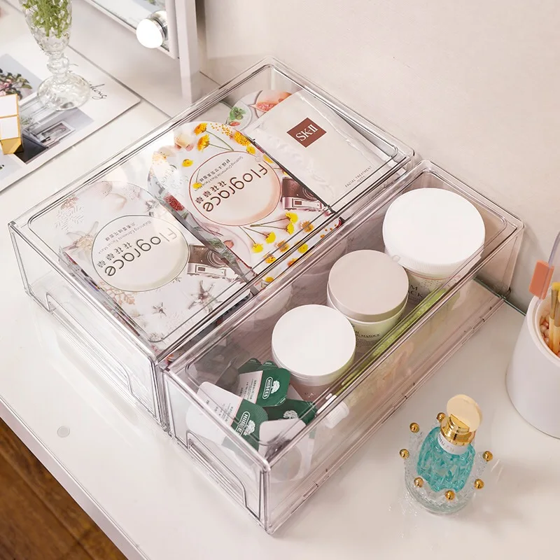 

Cosmetic Drawer Mask Storage Box Plastic Sundries Holder Lipstick Stand Jewelry Storage Organizer Desktop Makeup Organizer Box