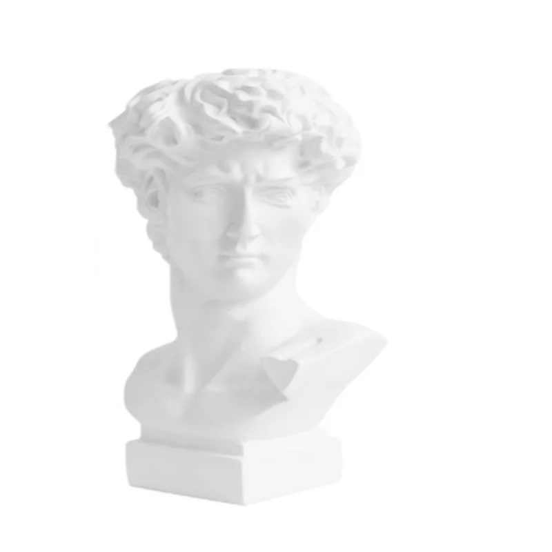 

Unieke Hars Sculptuur Pen Potlood Houder Decoratieve Make-Up Borstel Opslag Houder Thuis Officer Standbeeld Planter Vaas Bureau