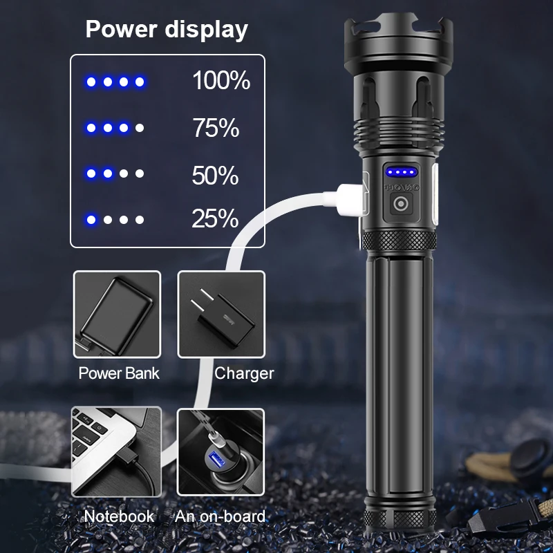 Новейшие светодиодсветодиодный фонарики XHP199 высокой мощности ультрамощные XHP160