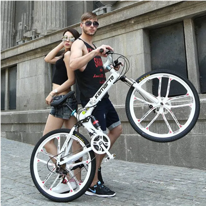 Складной велосипед для взрослых с двойным амортизирующим дисковым тормозом и