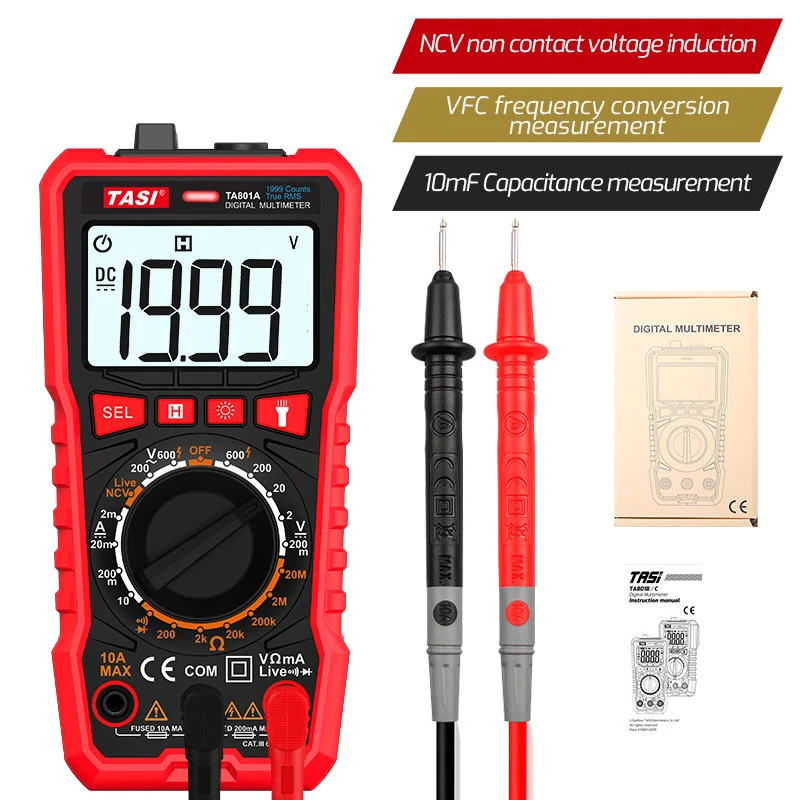 Профессиональный цифровой мультиметр Ture RMS AC DC Вольтметр NCV измеритель емкости