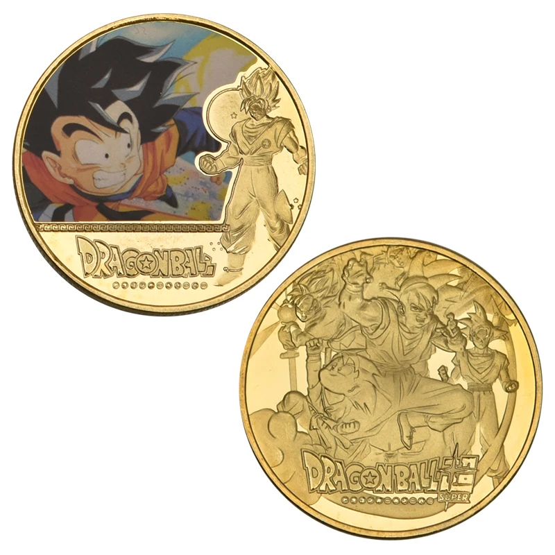 WR Dragon Ball Z Goku позолоченные Коллекционные монеты с держателем для монет, японские монеты, набор, подарок, Прямая поставка - Цвет: coin 5