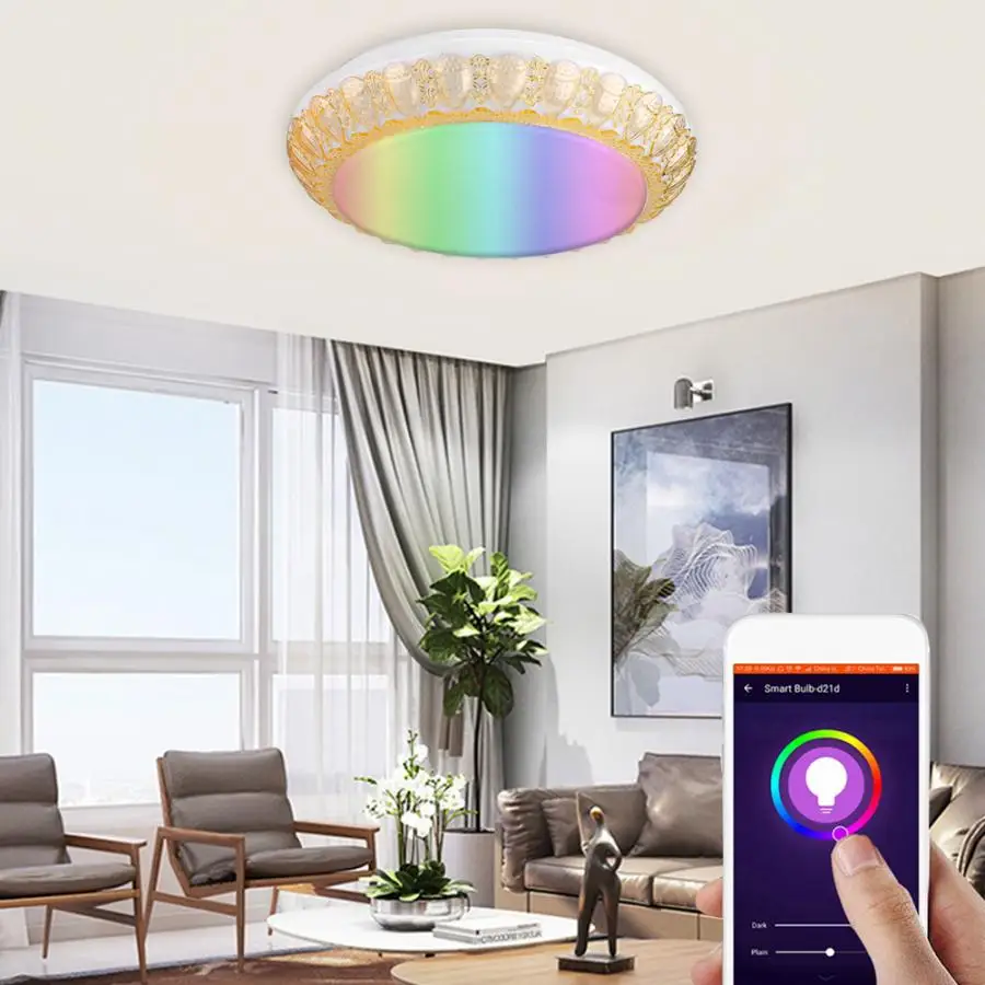 60 Вт светодиодный потолочный светильник EGB+ CW с умным управлением Wi-Fi, совместимый для интеллектуального управления голосовым устройством