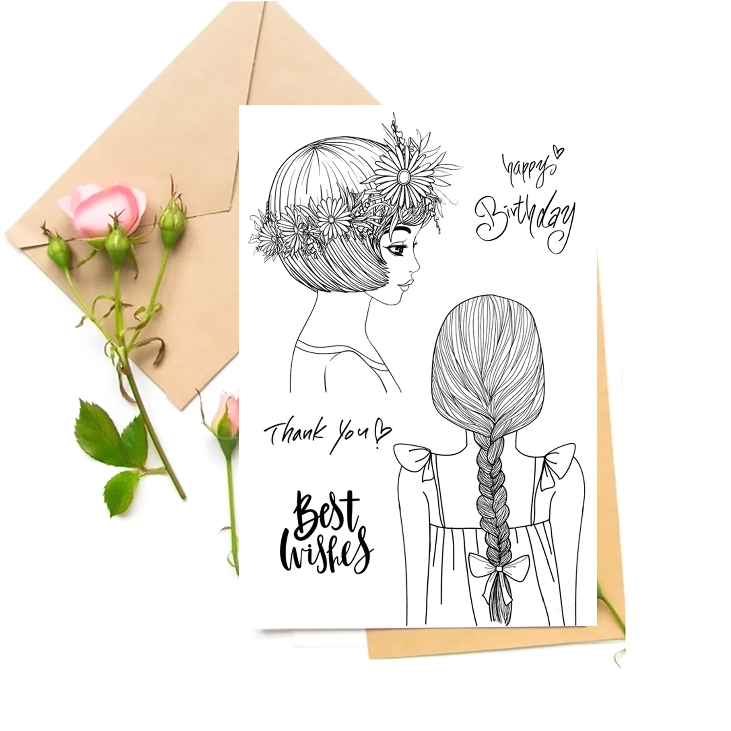 

Best Wishes / Hair Transparent Clear Stamps for DIY Scrapbooking/Card Making Stamps Fun Decoration Supplies