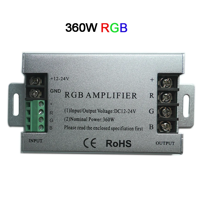 Алюминиевый светодиодный контроллер DC5V-24V 12A/24A/30A 3CH 4CH Led RGB усилитель RGBW для 5050 3528