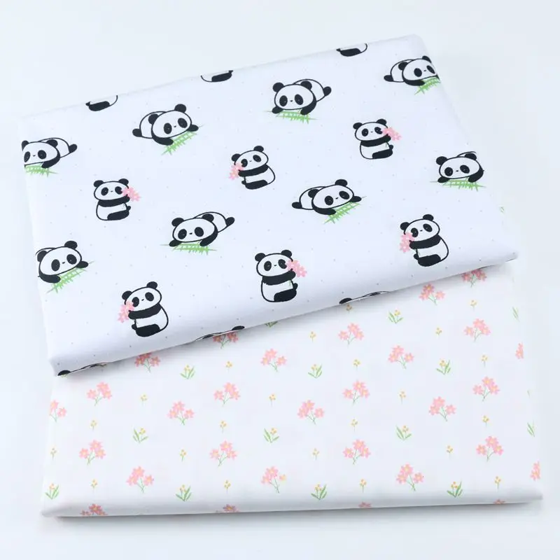 Детская Хлопковая твиловая ткань с принтом панды в стиле пэчворк шитье