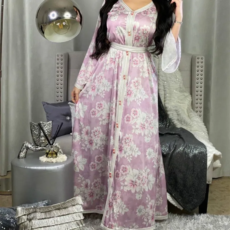 Платье макси с длинным рукавом милые украшения в виде цветов Женские туфли