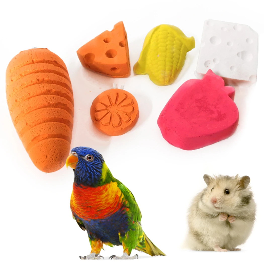 

Игрушка для домашних животных, 6 шт., кукуруза, морковка, попугай, кролик, хомяк, игрушки для жевания, морская свинка, игрушки для чистки зубов