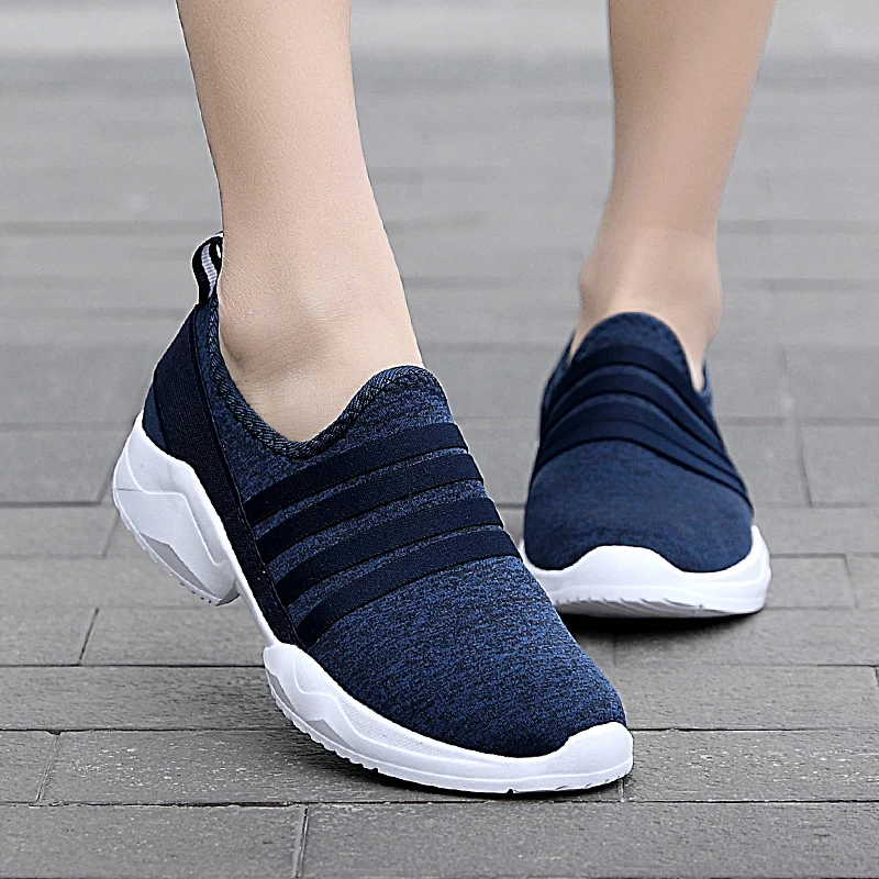 Женские/мужские кроссовки растягивающаяся обувь сезон весна в полоску мягкая