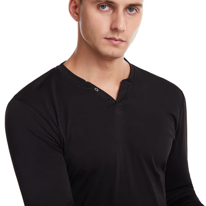 

2021 Fashion Mens Slim Fit Fitness Long Sleeve T-Shirts Stylish Luxury Men V Neck Elasticity T Shirt Male Tops Tee Large Size