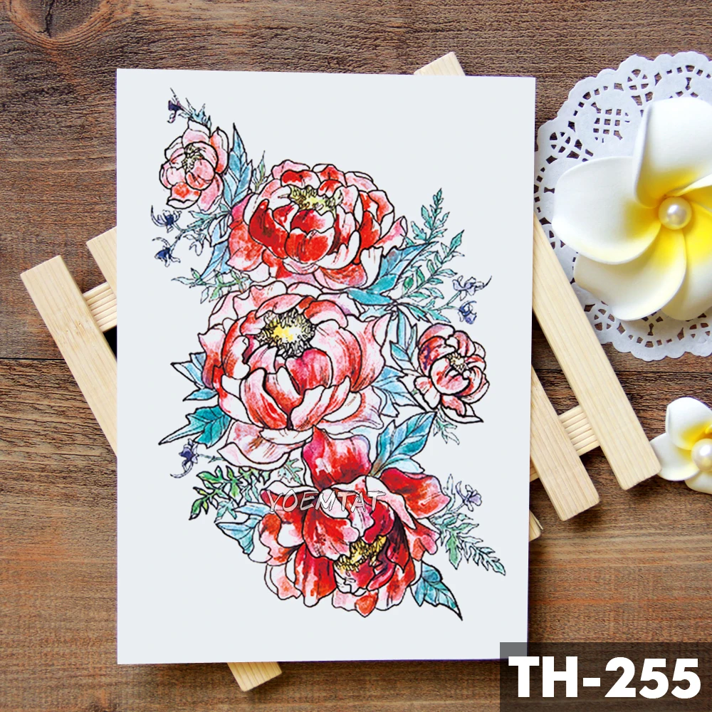 Акварельная треугольная геометрическая круглая Роза временная татуировка