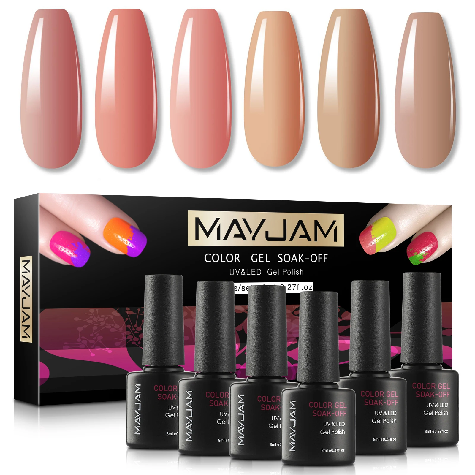 Nail Gel Set 8ml Natural Skin Series Color For Women Girls Diy Nail Design