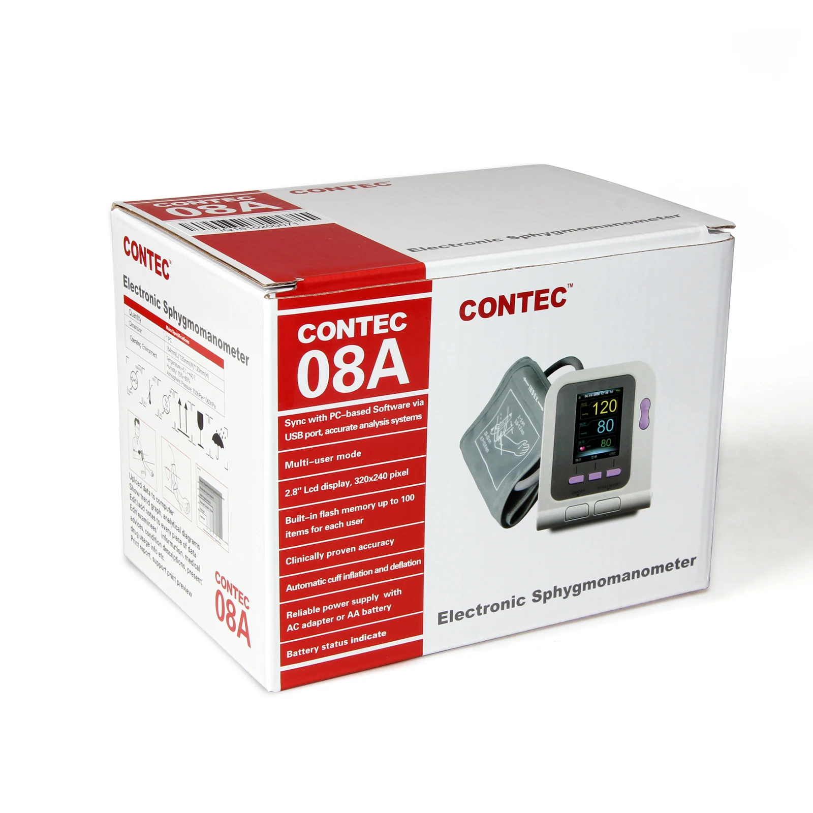 Contec цифровой аппарат для измерения Давление монитор CONTEC08A + новорожденных детей в