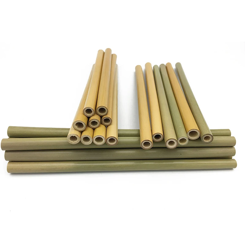 

10pcs Natural Bamboo Straws Eco-Friendly Bamboo Drinking Straws With Brush Environmentally Straws For Bar Kitchen Accessories