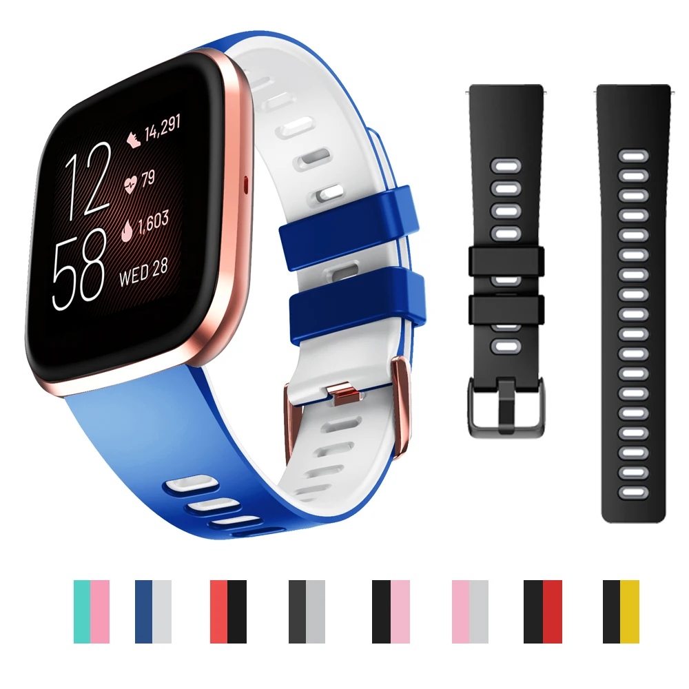 

Сменный ремешок для оригинального Fitbit Versa/Versa 2, мягкие силиконовые водонепроницаемые наручные аксессуары, ремешок для часов Fitbit Versa 2