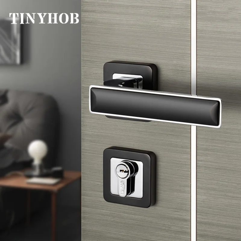 Квадратный раздельный дверной замок из цинкового сплава в скандинавском стиле