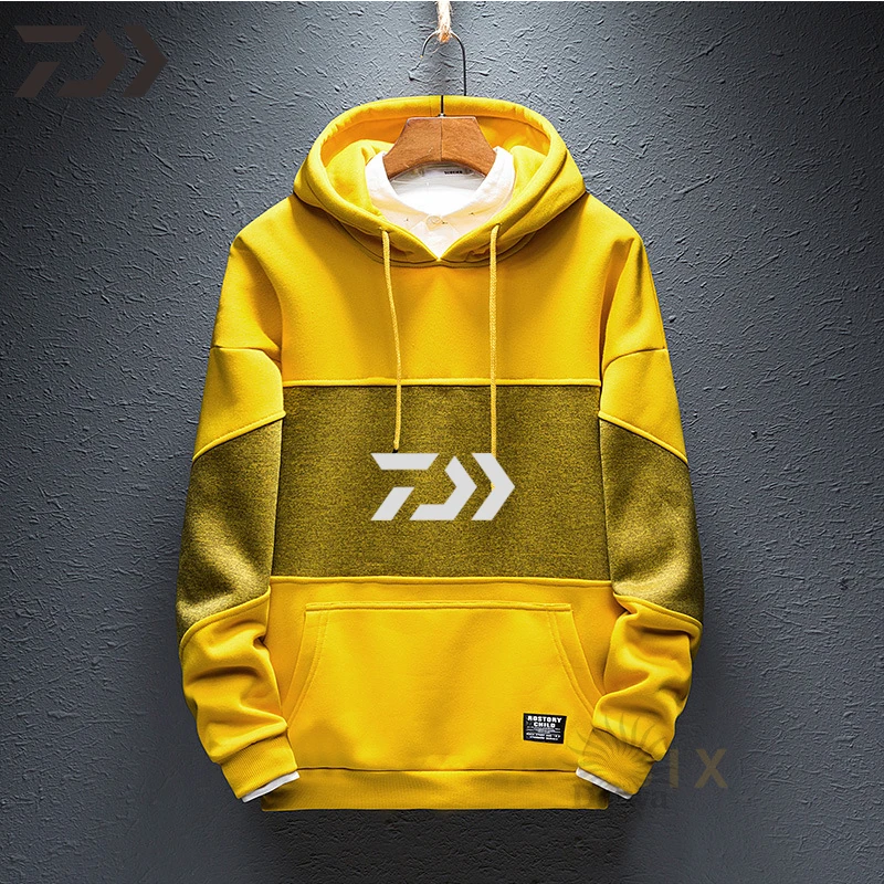 Men's Winter Velvet Daiwa Fishing SweatShirt Thick Hiking Outdoor Sport Hoody Long Sleeve Shirt Clothes | Спорт и развлечения