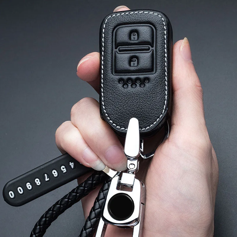 

2/3/4 Button Leather Car Remote Key Case Cover for Honda Civic Accord Pilot City C-RV Odyssey XRV Vezel CRIDER Spirior Covers