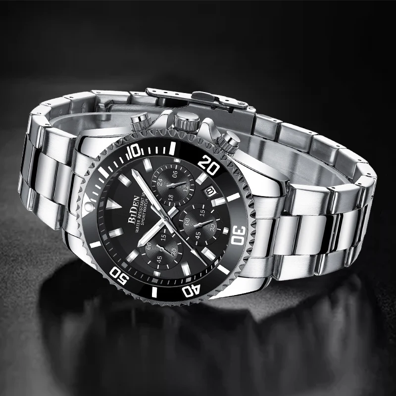 Бизнес мужской роскошный бренд часов нержавеющая сталь Rolexable наручные часы хронограф армейские военные кварцевые часы Relogio Masculino