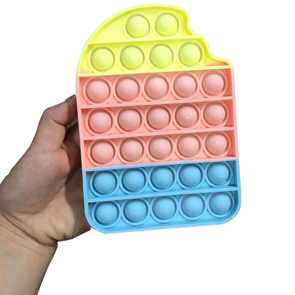 

New Anti Stress Relief Toy Kids Adult Push Bubble PoppIt Rainbow Ice Cream Board Game Gifts Children Fun Pressure Reduction Toys