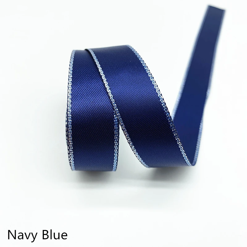 16mm High Quality Silver Metallic Edge Satin Ribbon Polyester For Flower Gift Packing Wedding Decoration DIY 5 yds/lot | Дом и сад