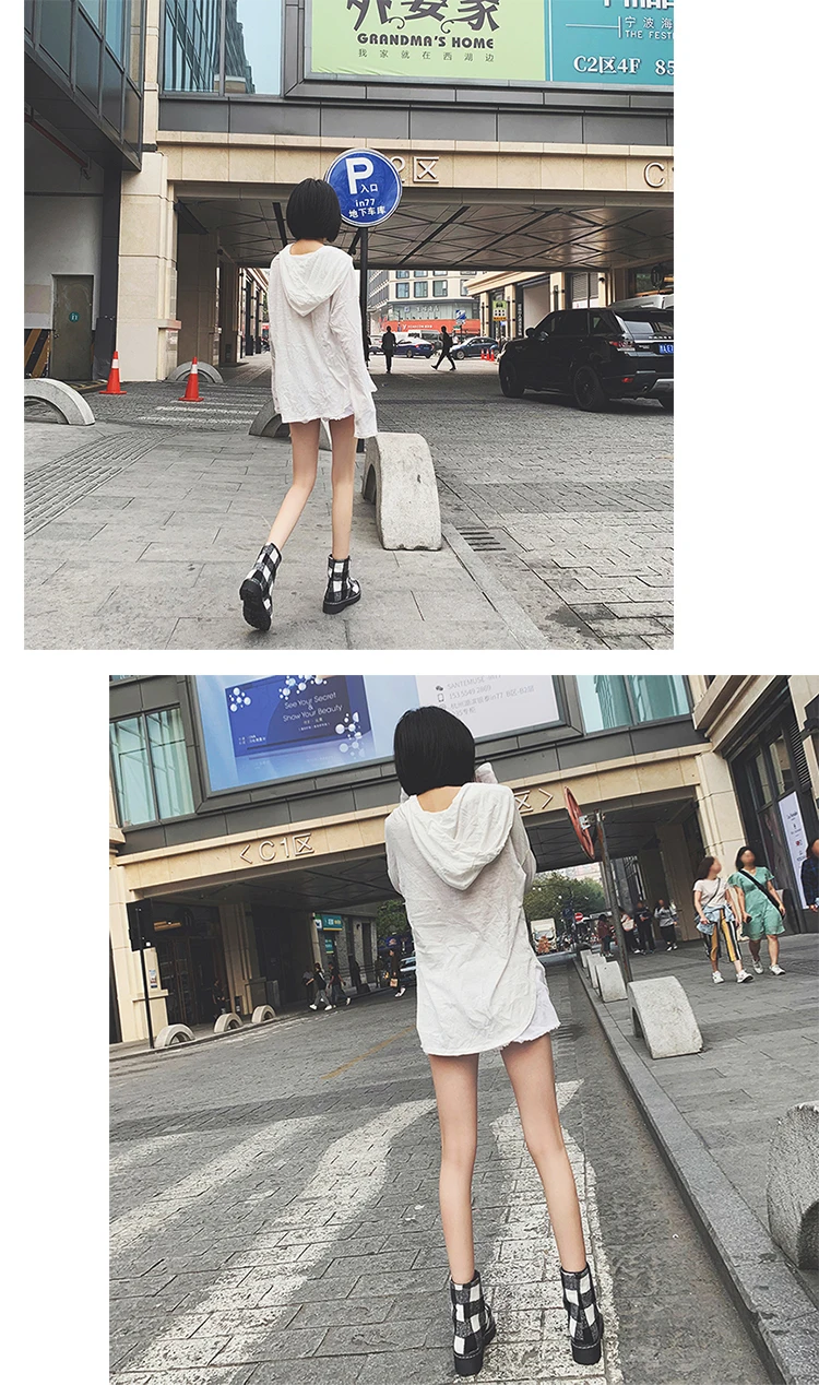 Winter Luxury Designer Patchwork Plaid Boots British Style Women Thick Heels Martin Boots Chic Plus Velvet Ladies Lace Up Shoes