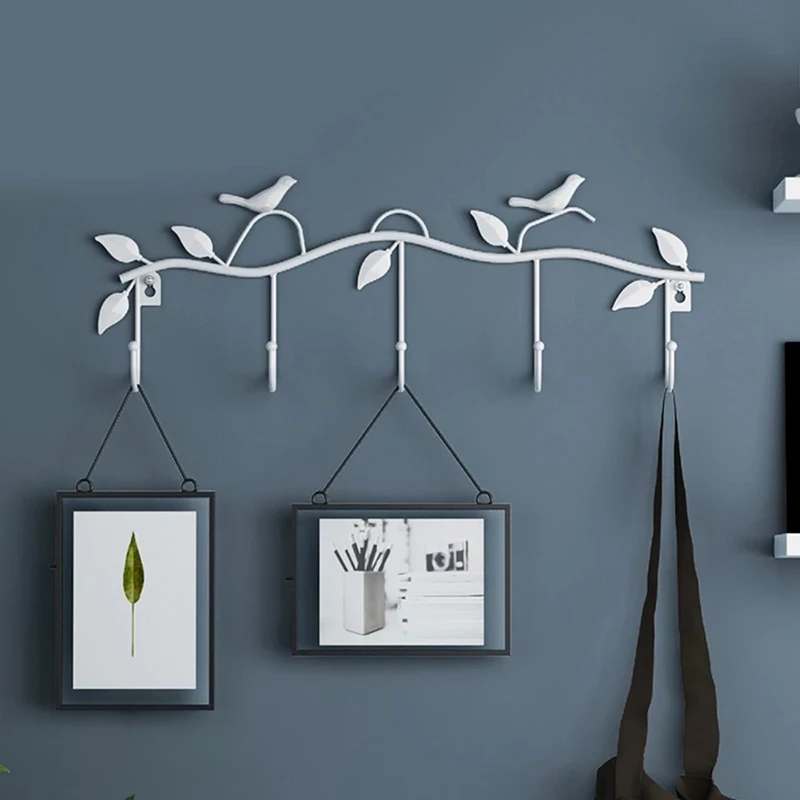 

Birds Metal Wall Coat Rack and Hat Rack Multi-Function Mounted Hook Hangers For Livingroom Bedroom AA