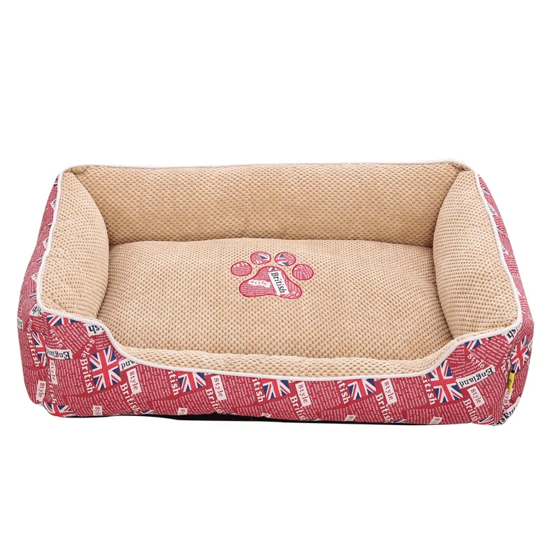

SewCrane Pet Bed Union Jack UK Flag British Dog Bed Puppy Nest Cat Sleeping Basket with Removable Washable Covers