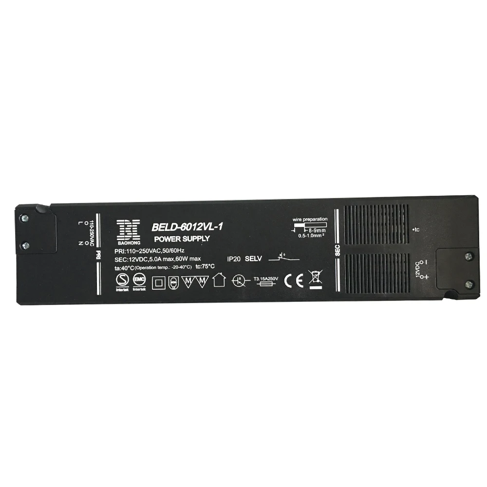 HoneyFly запатентованный супер тонкий светодиодный драйвер 60 Вт AC220 240V/AC110 250V DC12V