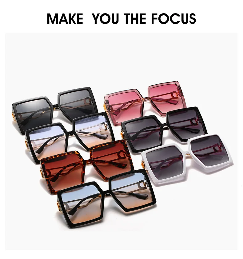 

Fashion Sunglass Designer Luxury Brand Square Sunglasses Women Vintage Oversized 2021 trend Female Sun Glasses Shades For Women