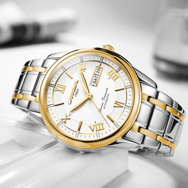 Carnival Tritium T25 светящиеся японские автоматические механические часы MIYOTA мужские