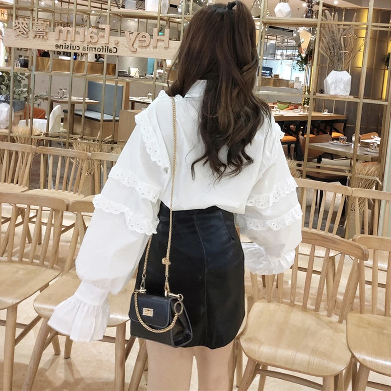

Limiguyue Chic Patchwork Pins Irregular Women Skirts High Waist PU Leather Mini Skirt Fashion Punk Hip Hop Club Streetwear K531