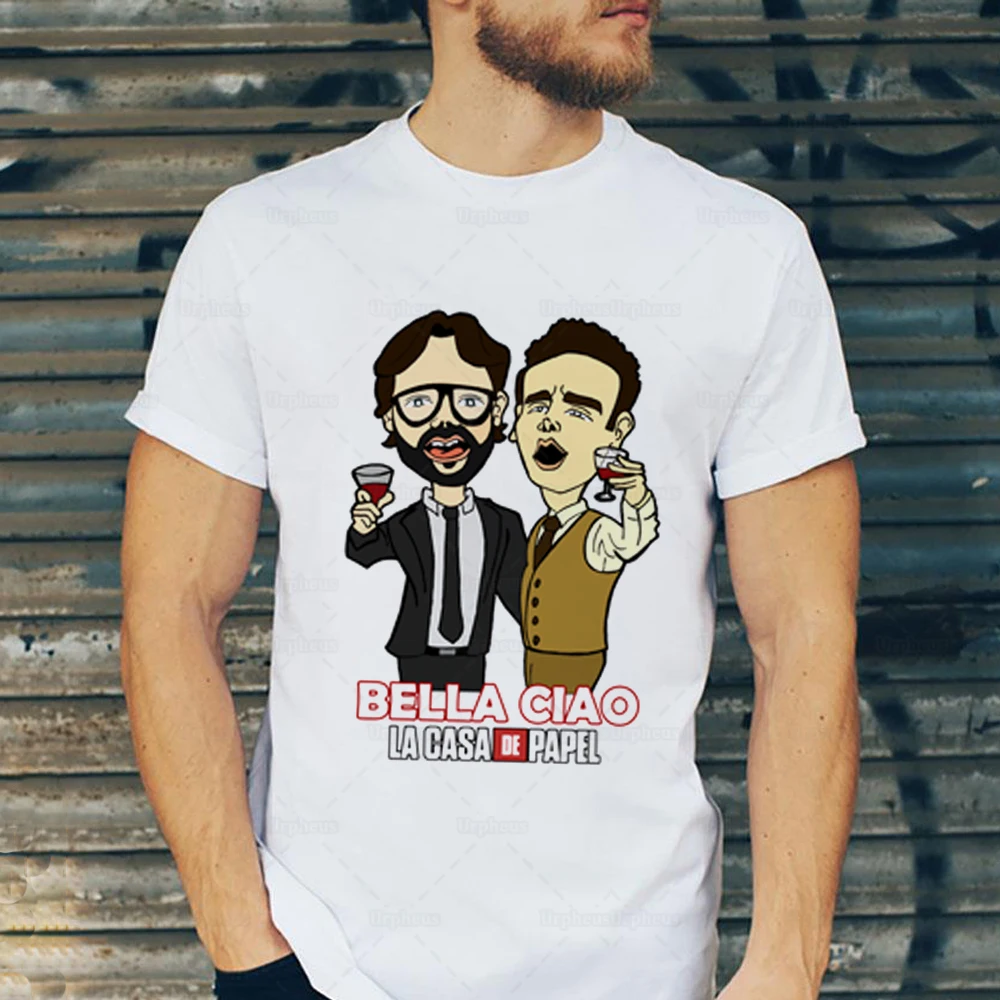 Рубашка из 100% хлопка с надписью бумажный дом профессором и Берлином лидер