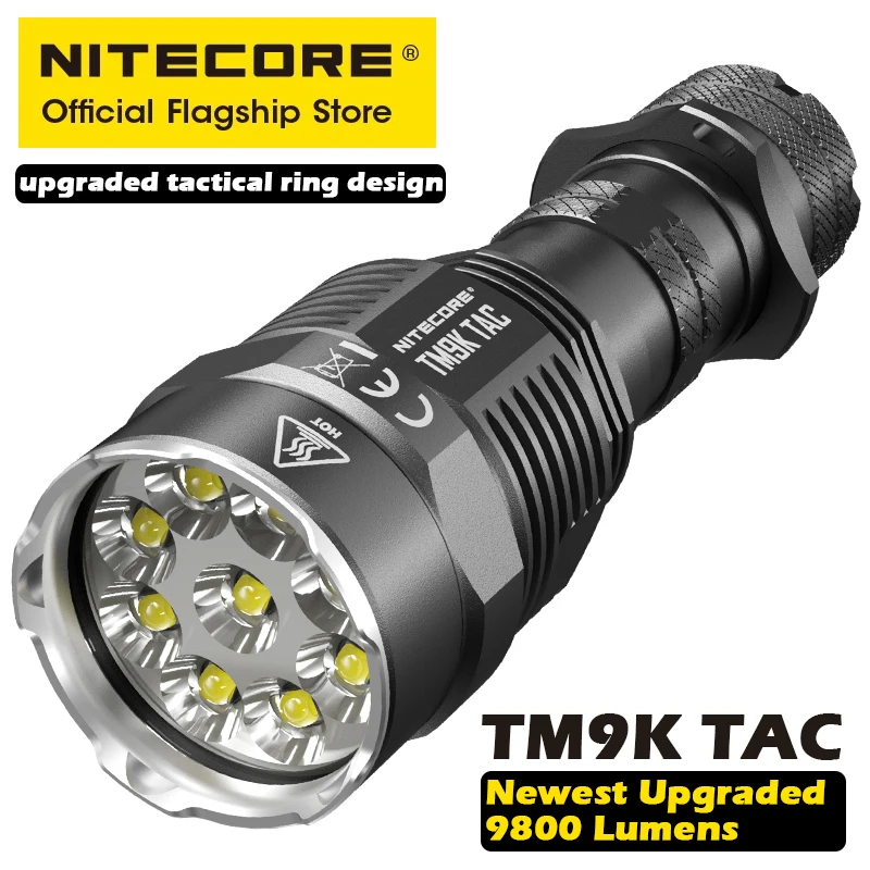 

NITECORE TM9K TAC Портативный 9800 люмен высокояркий typc-c перезаряжаемый тактический фонарик, мощный с батареей 5000 мАч