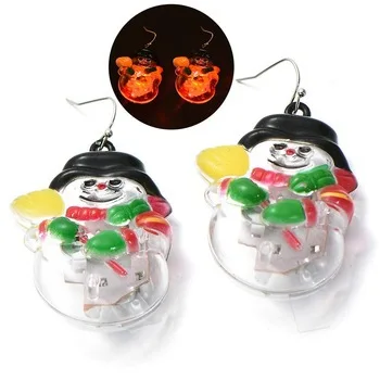 

Best Selling Christmas Earrings Snowman LED Luminous Christmas Earrings Earings Fashion Jewelry 2021 Korean Fashion
