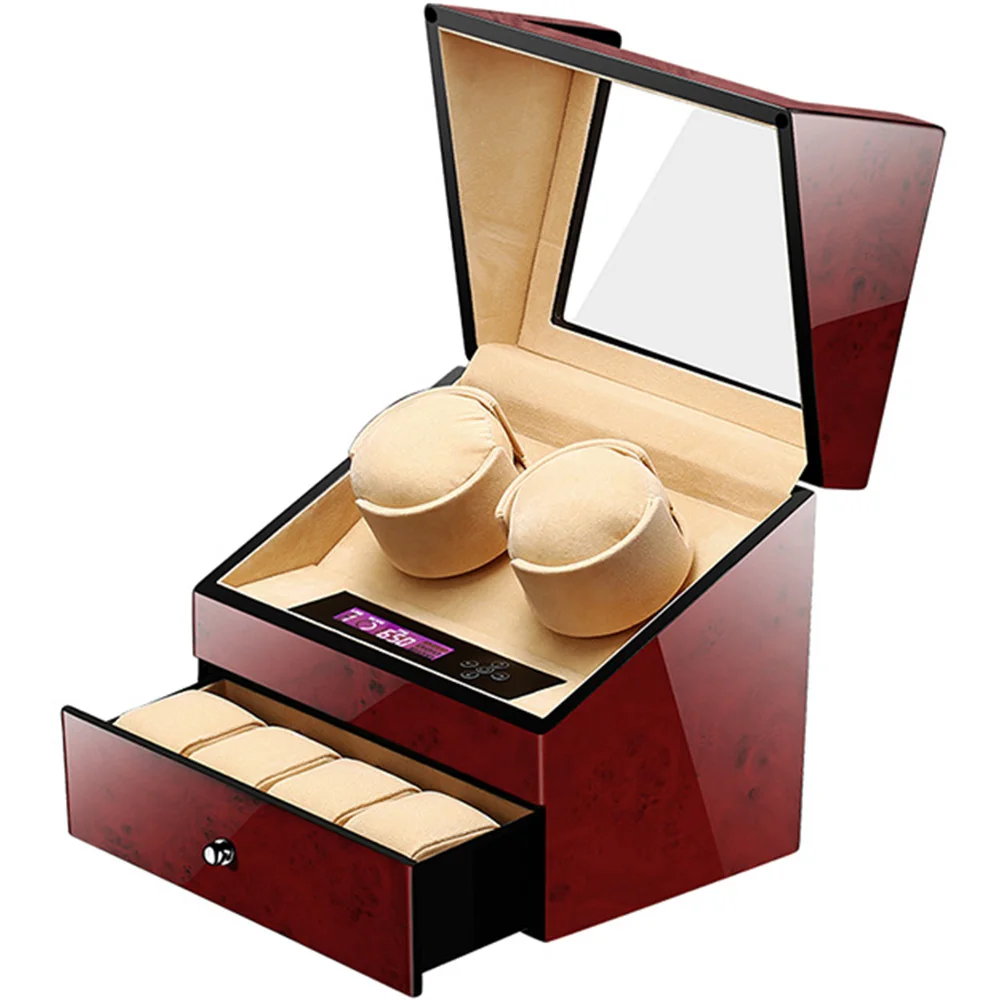 

Creative Watch Winder Box Mechanical Watch Automatic Winding Storage Box Black Watch 2+4 Holder Winder Silent Motor Shake Box