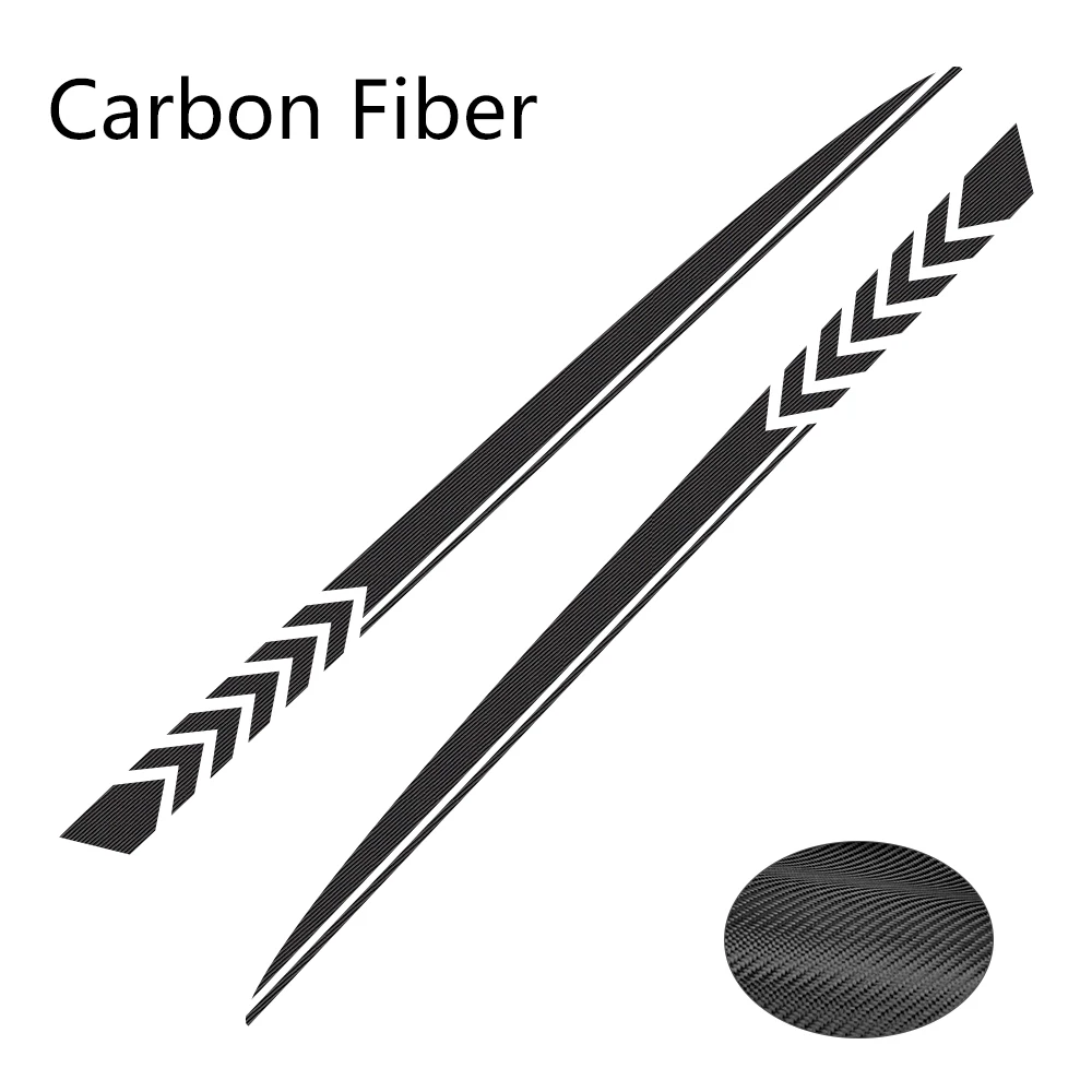Carbon Fiber 2 шт. для Dodge зарядное устройство автомобильные наклейки спортивный стиль авто длинные боковые полосы виниловые наклейки "сделай сам" пленка автомобильные принадлежности для тюнинга - Название цвета: Carbon Fiber