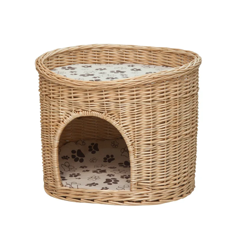 Ротанговая кошачья червь плетеная будка гнездо для домашних животных VIP