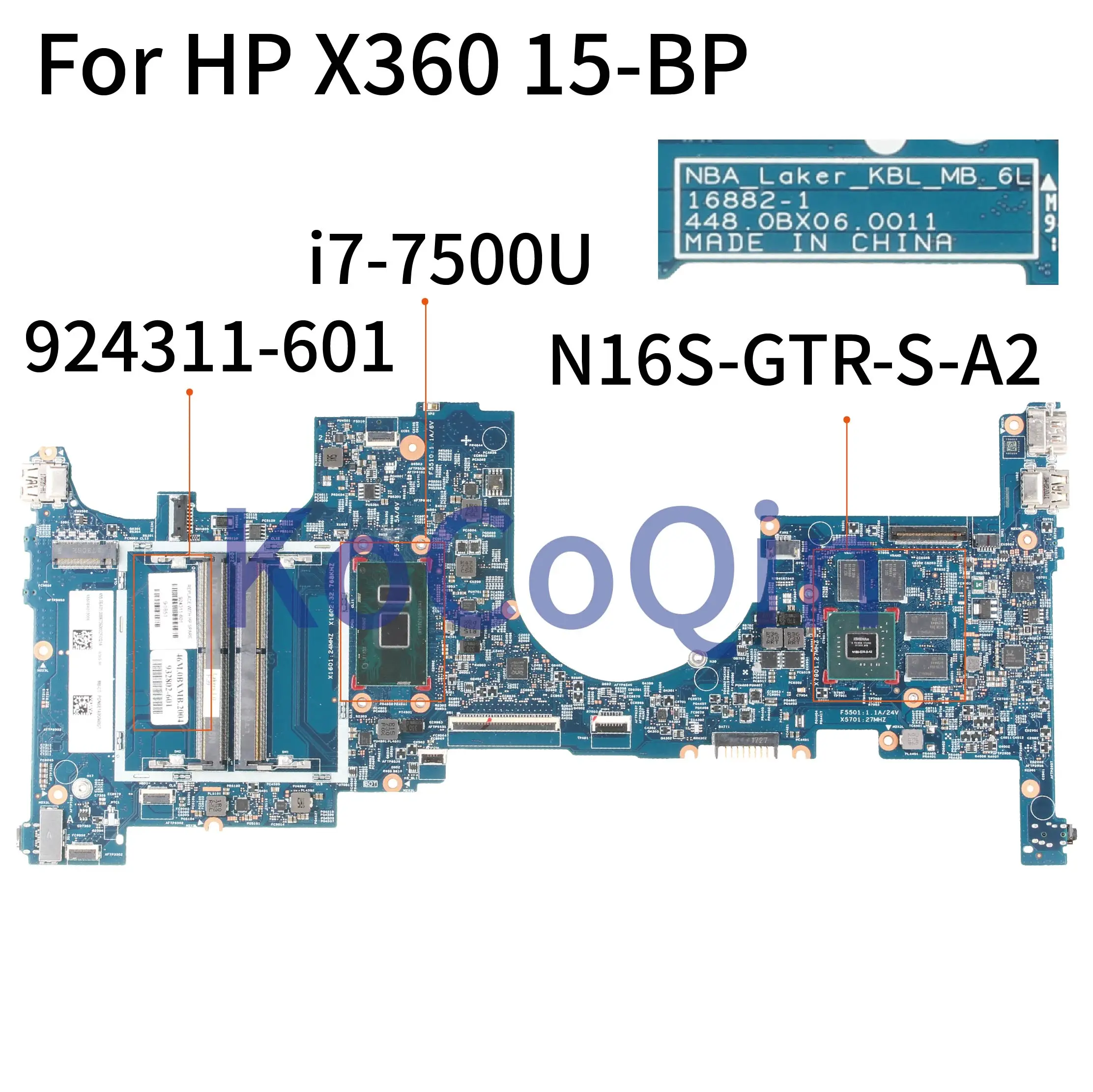 KoCoQin Laptop motherboard For HP TPN-W127 ENVY X360 15-BP SR341 i7-7500U 940MX 4GB Mainboard 16882-1 448.0BX06.0011 924311-601
KoCoQin Laptop motherboard For HP TPN-W127 ENVY X360 15-BP SR341 i7-7500U 940MX 4GB Mainboard 16882-1 448.0BX06.0011 924311-601