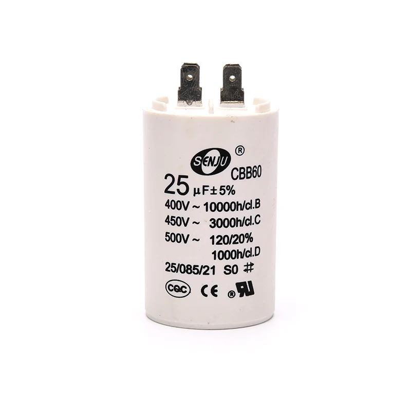 1 шт. CBB60 AC450V 25 мкФ 50/60Hz конденсатор двигателя кондиционера компрессора пусковой |