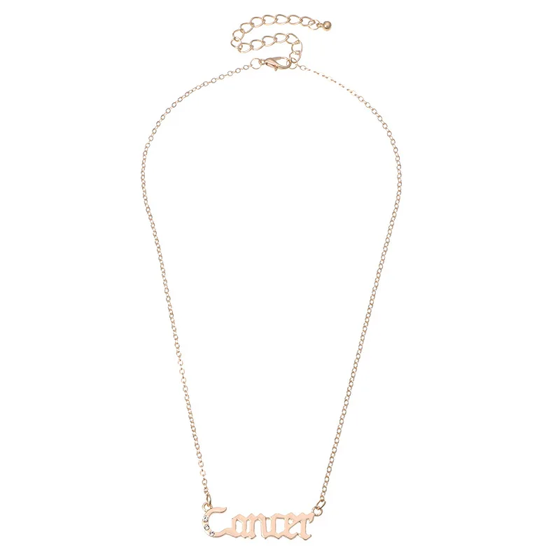 Женское Ожерелье с буквами зодиака золотистое ожерелье подвеской в виде букв