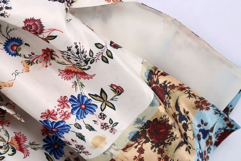 

Women Summer Outerwear 2021 New Clothing Vintage Multi Floral Prints Modern Lady Slash Long Kimono