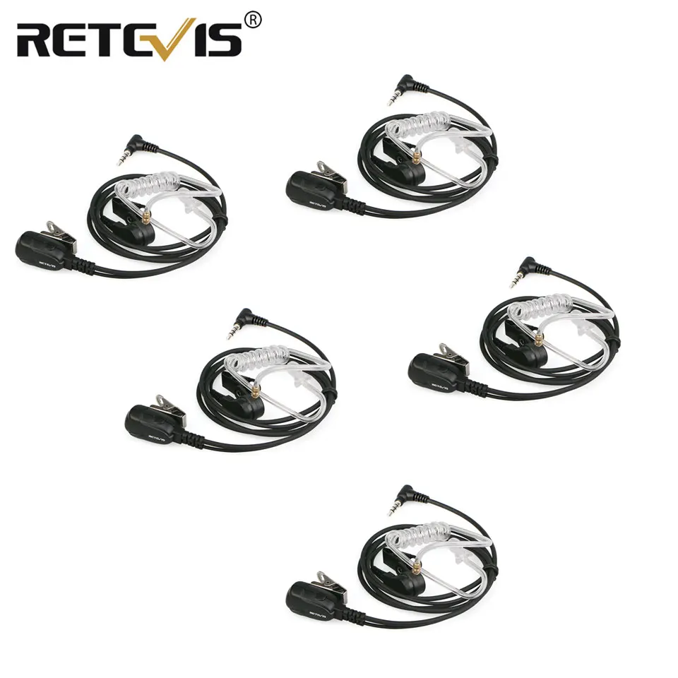 

5pcs Retevis EA011Y Earphones PTT 3.5mm 1-Pin Headset For YAESU VERTEX VXT-20 VX-300 Retevis RT40 RB615 RB15 Walkie Talkie